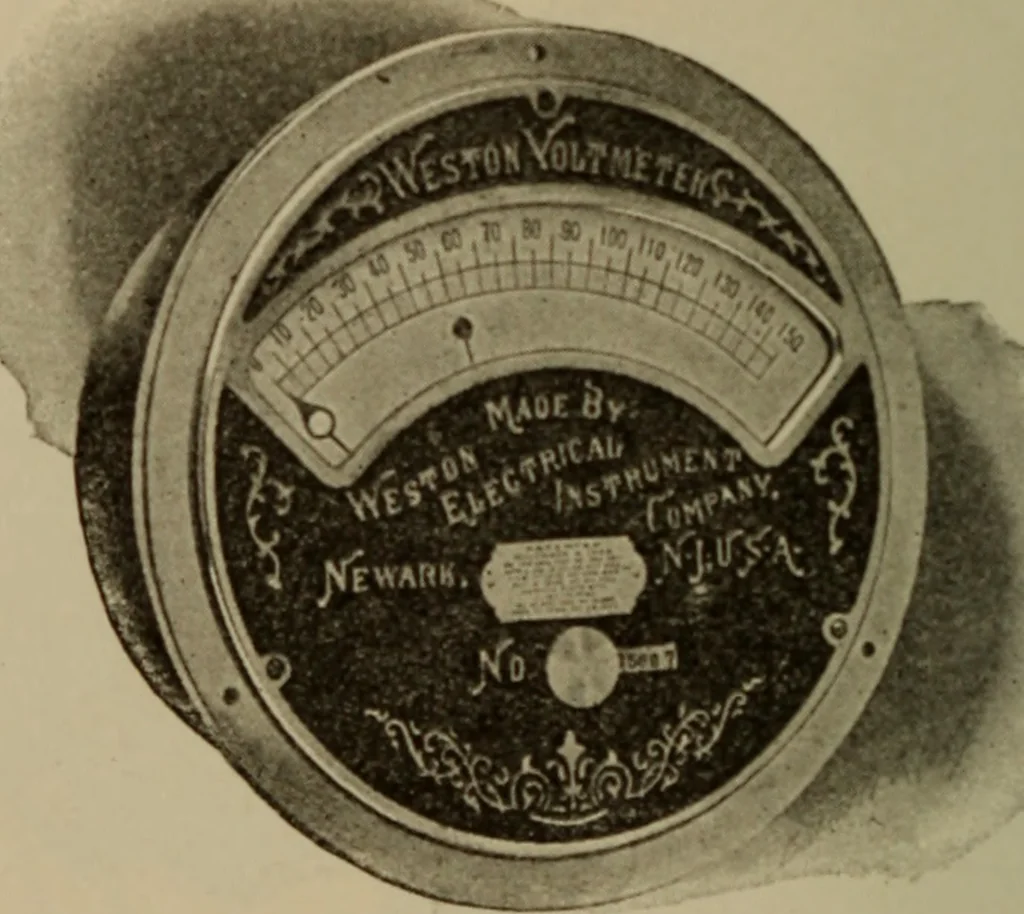 An illustration from Electrical instruments and testing; how to use the voltmeter, ohmmeter, ammeter, potentiometer, galvanometer, the Wheatstone bridge, and standard portable testing sets, 1907, leaf 69