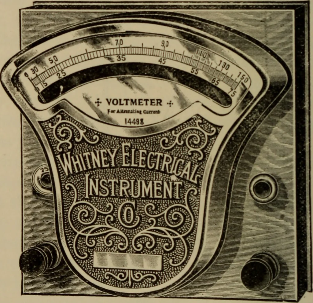 An illustration from Electrical instruments and testing; how to use the voltmeter, ohmmeter, ammeter, potentiometer, galvanometer, the Wheatstone bridge, and standard portable testing sets, 1907, leaf 79