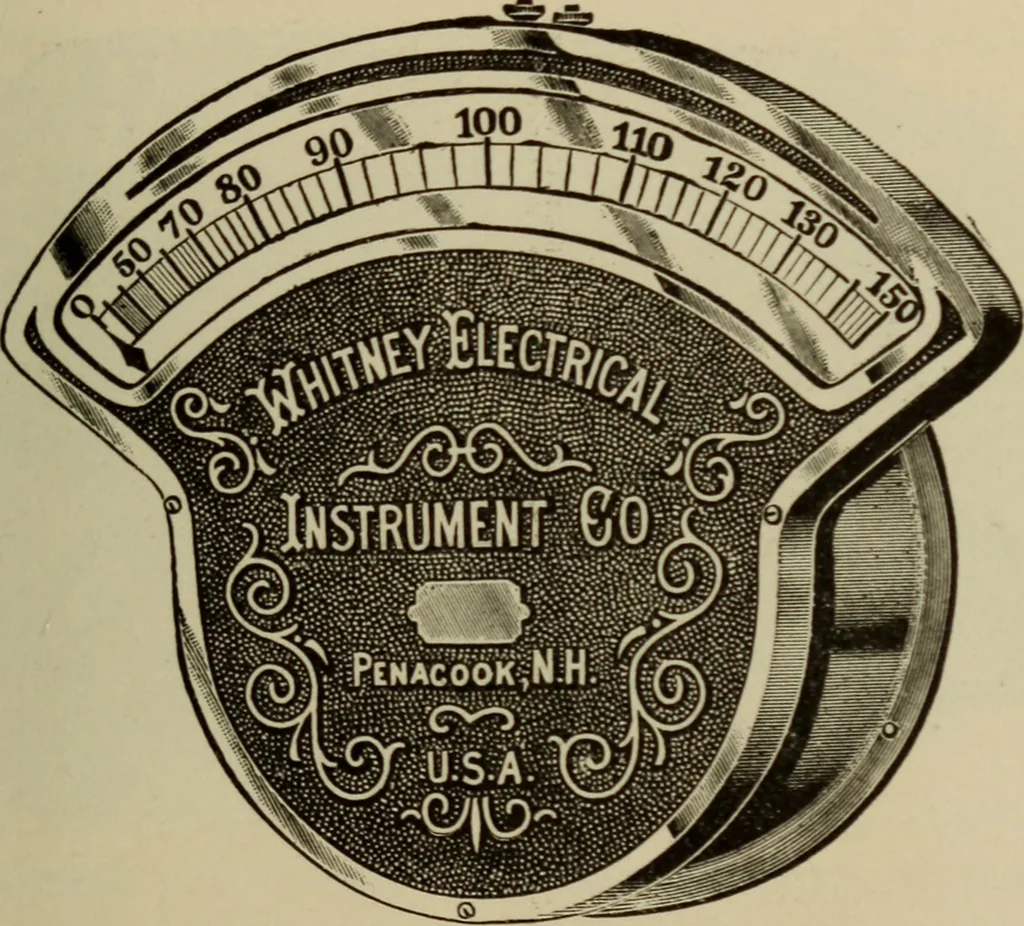 An illustration from Electrical instruments and testing; how to use the voltmeter, ohmmeter, ammeter, potentiometer, galvanometer, the Wheatstone bridge, and standard portable testing sets, 1907, leaf 80