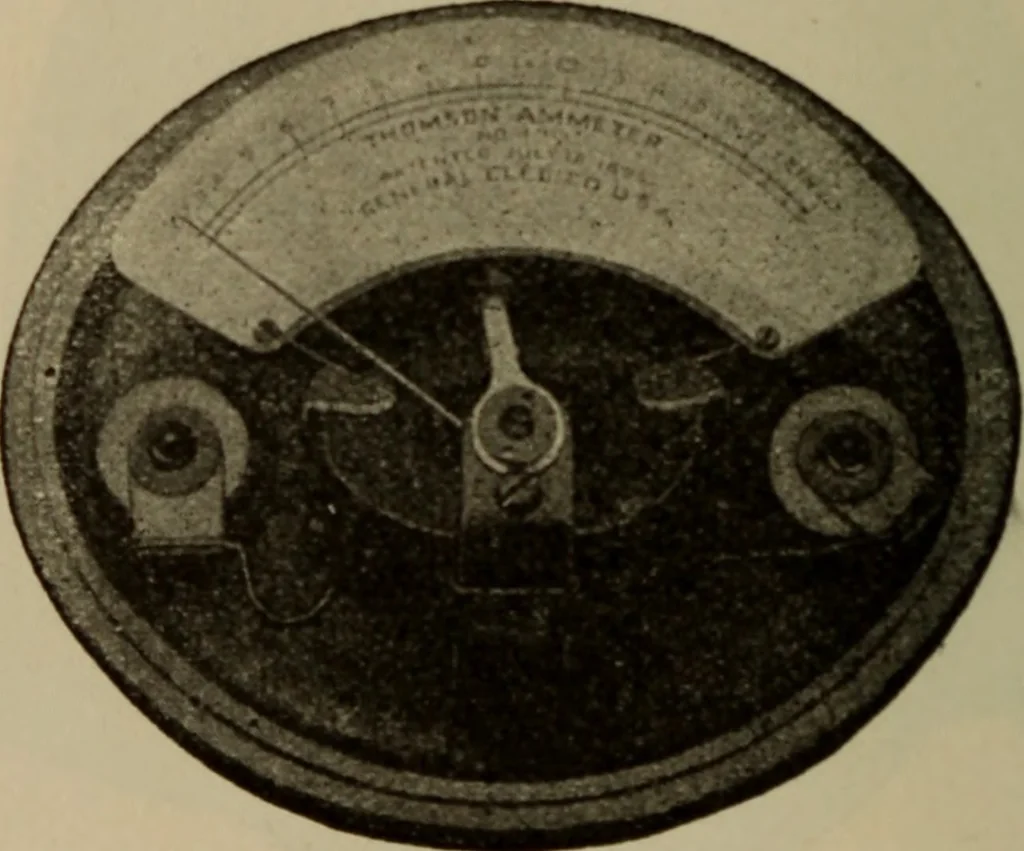 An illustration from Electrical instruments and testing; how to use the voltmeter, ohmmeter, ammeter, potentiometer, galvanometer, the Wheatstone bridge, and standard portable testing sets, 1907, leaf 87