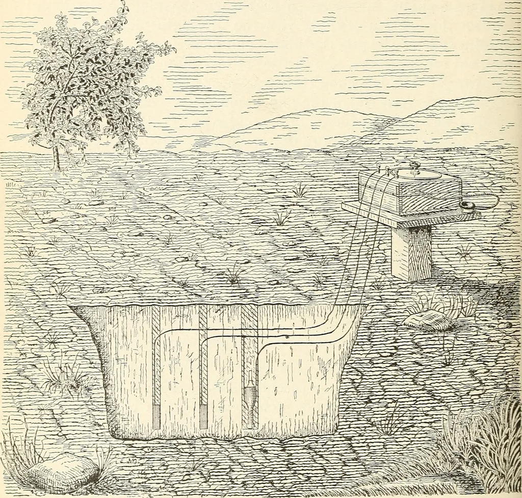 An illustration from Electrical instruments for determining the moisture, temperature, and soluble salt content of soils, 1899, leaf 20