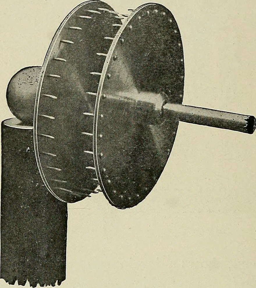 An illustration from Electrical novelties : the ultra vacuum electrodes, X-ray tubes and stands, the multiple spark interrupter, spark lamp to produce violet rays, spark regulator for coil, electric heaters, X-ray plates, 1903, leaf 16