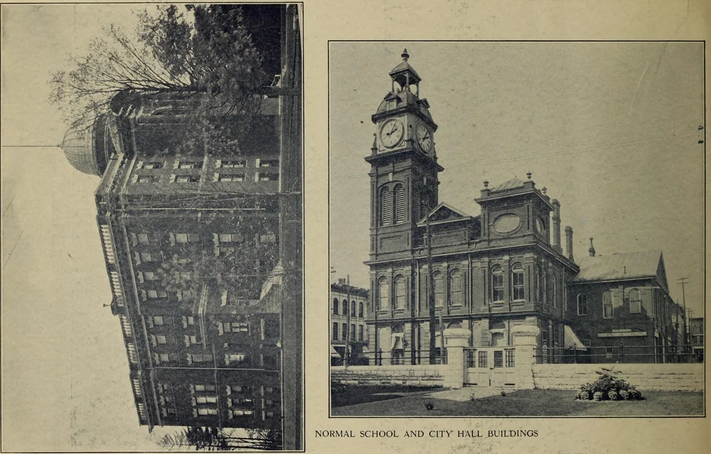 An illustration from The Electric City, Peterborough, Ontario, Canada : views of city and district, with information from official sources ... / compiled by J.A. McElhiney and E.R. Hensley., 1915, leaf 13