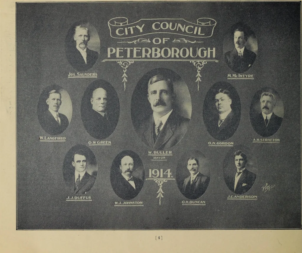 An illustration from The Electric City, Peterborough, Ontario, Canada : views of city and district, with information from official sources ... / compiled by J.A. McElhiney and E.R. Hensley., 1915, leaf 5