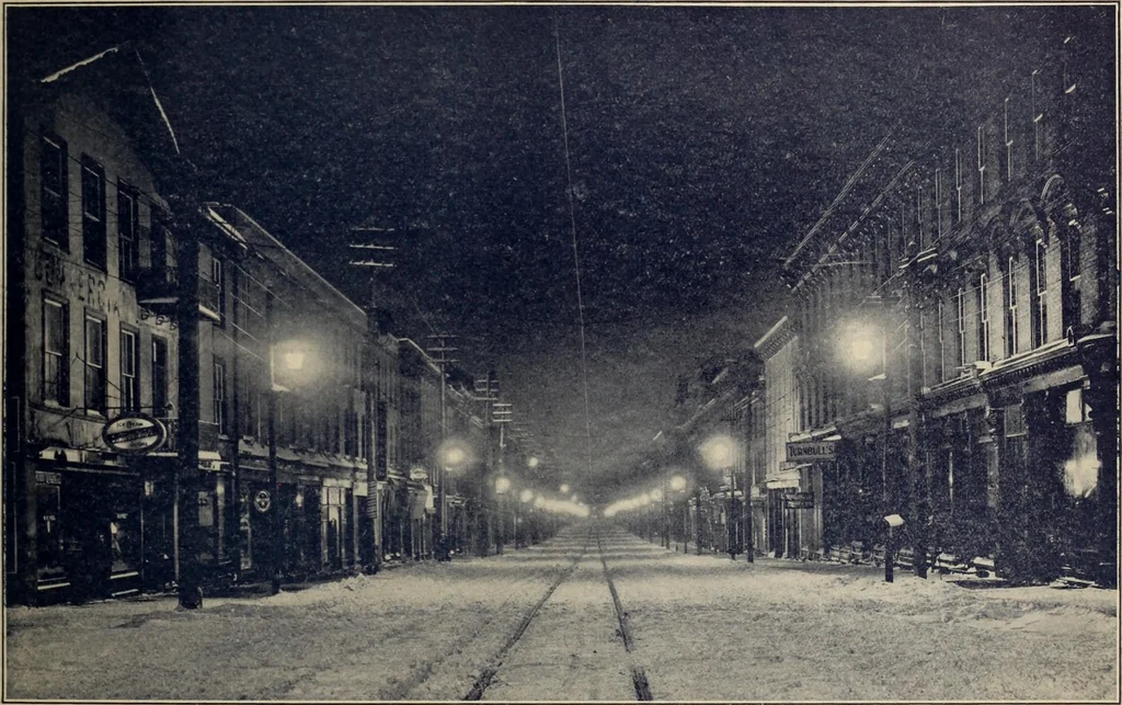 An illustration from The Electric City, Peterborough, Ontario, Canada : views of city and district, with information from official sources ... / compiled by J.A. McElhiney and E.R. Hensley., 1915, leaf 8