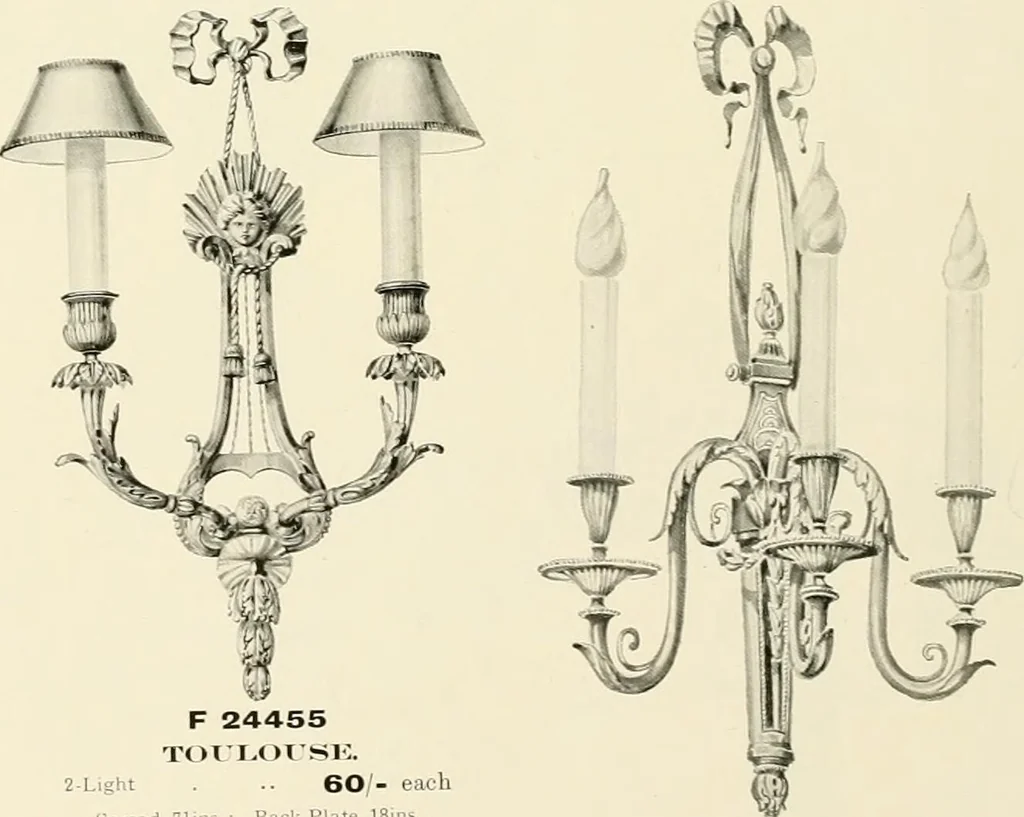 An illustration from Electric fixtures & glassware : F & G section, 13th ed., 1911, leaf 147
