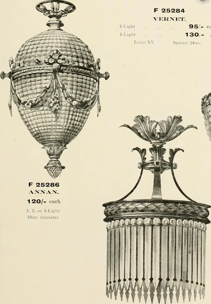 An illustration from Electric fixtures & glassware : F & G section, 13th ed., 1911, leaf 170