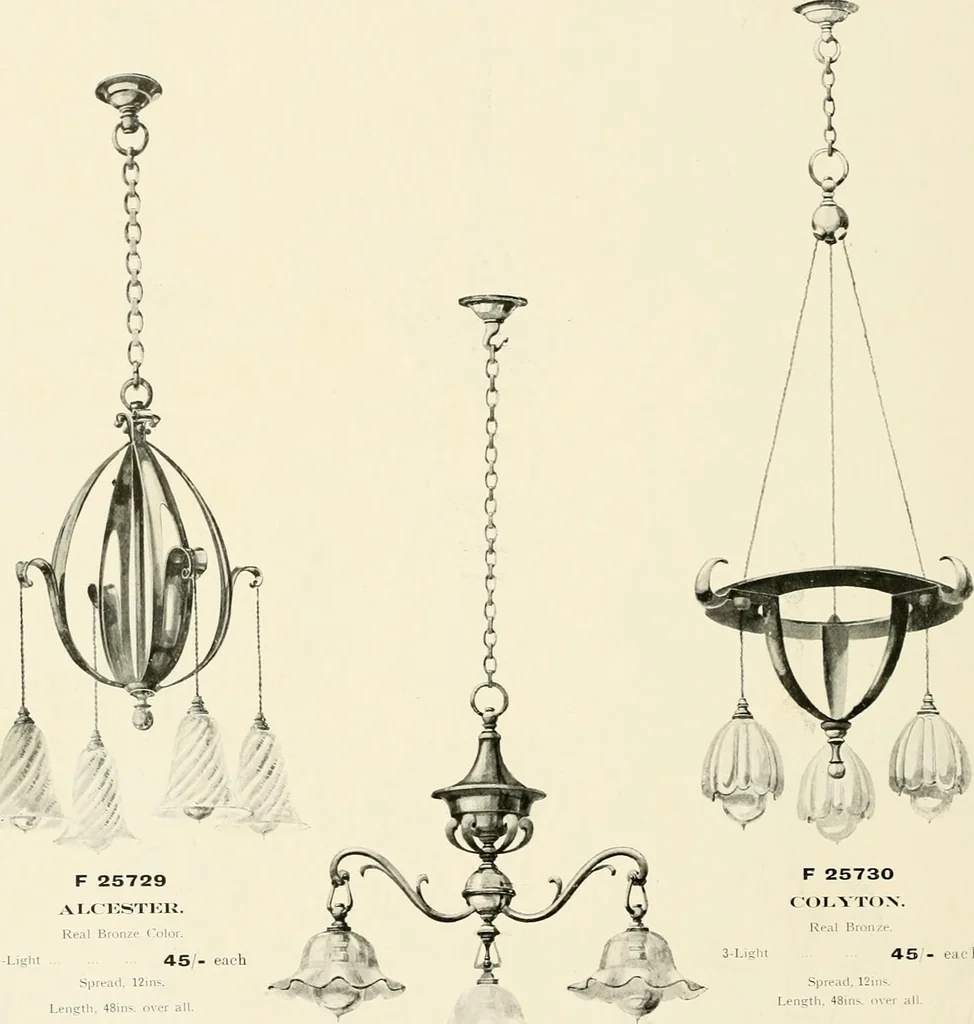 An illustration from Electric fixtures & glassware : F & G section, 13th ed., 1911, leaf 185