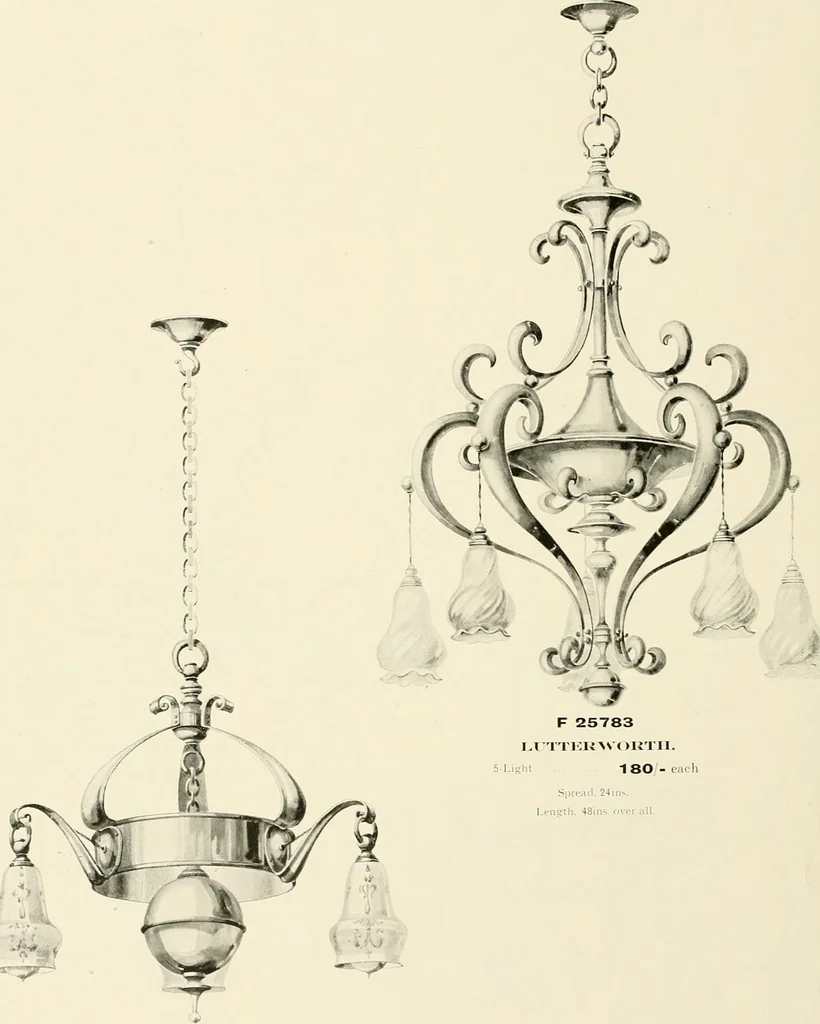 An illustration from Electric fixtures & glassware : F & G section, 13th ed., 1911, leaf 195
