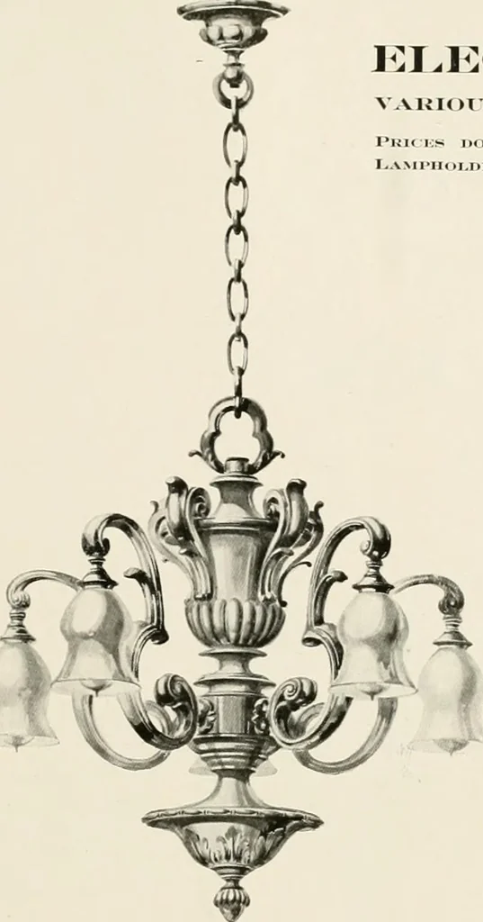An illustration from Electric fixtures & glassware : F & G section, 13th ed., 1911, leaf 200