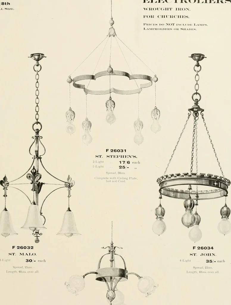 An illustration from Electric fixtures & glassware : F & G section, 13th ed., 1911, leaf 228