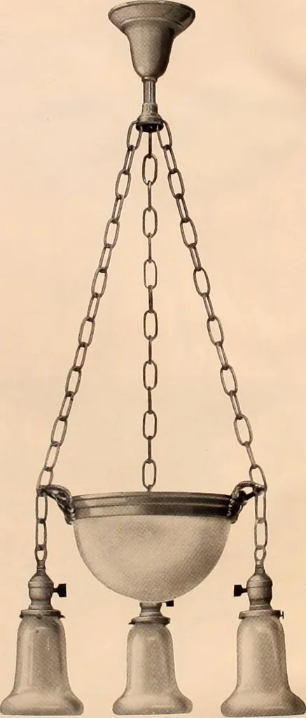 An illustration from Electric, gas, and combination lighting fixtures : table lamps, floor lamps, electrical wiring material, lighting glassware / Sears, Roebuck and Co., 1900, leaf 24