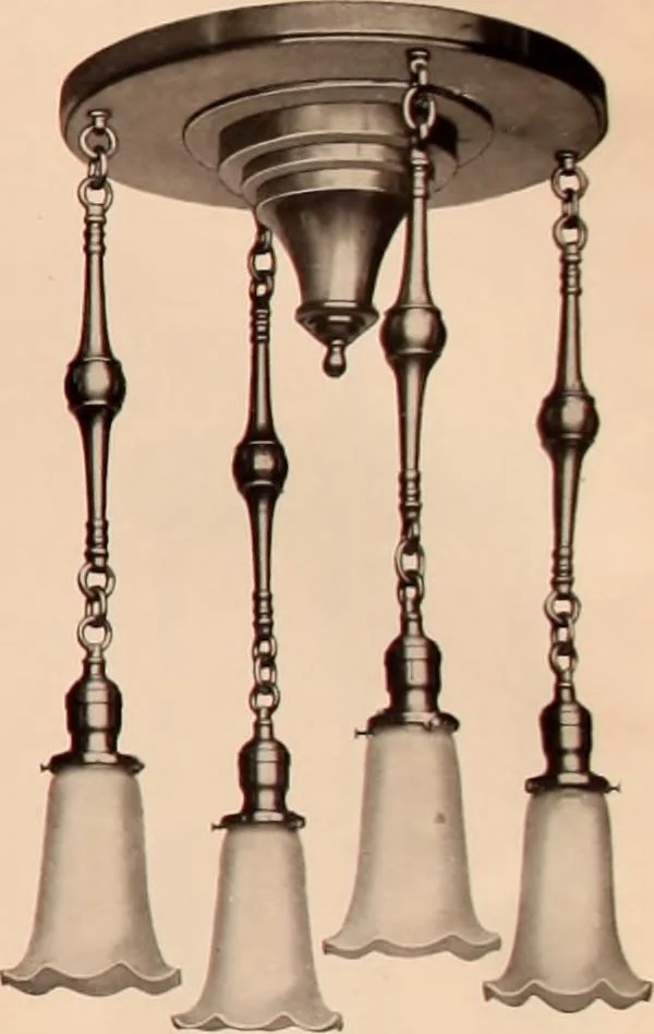 An illustration from Electric, gas, and combination lighting fixtures : table lamps, floor lamps, electrical wiring material, lighting glassware / Sears, Roebuck and Co., 1900, leaf 35
