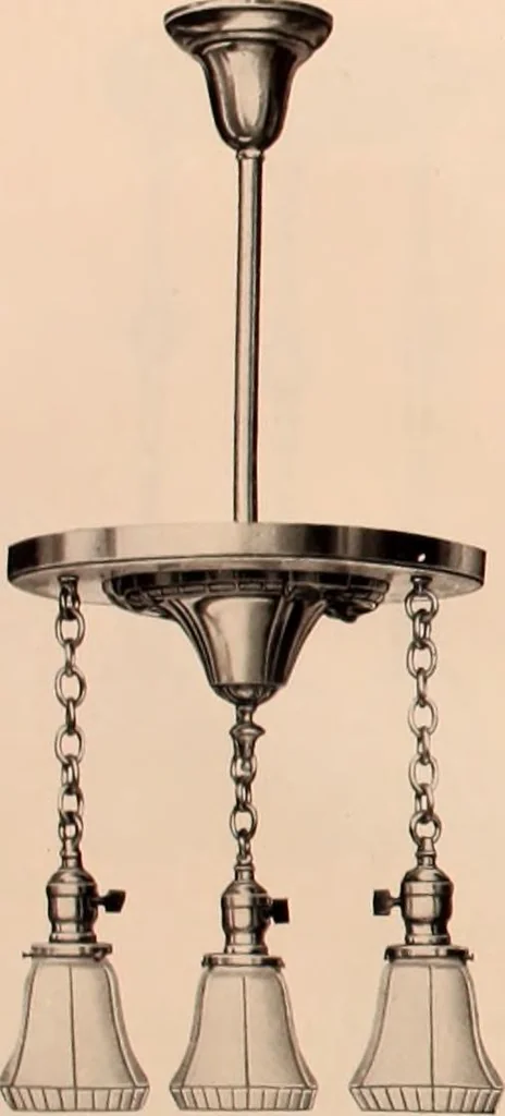 An illustration from Electric, gas, and combination lighting fixtures : table lamps, floor lamps, electrical wiring material, lighting glassware / Sears, Roebuck and Co., 1900, leaf 36