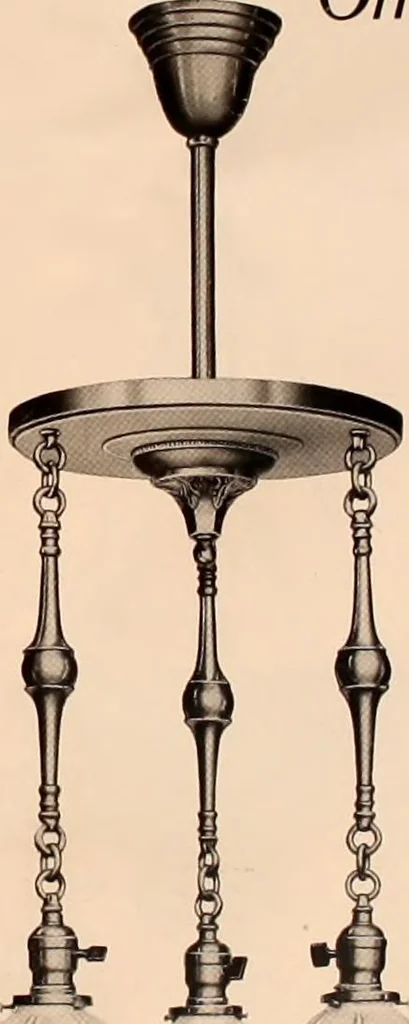 An illustration from Electric, gas, and combination lighting fixtures : table lamps, floor lamps, electrical wiring material, lighting glassware / Sears, Roebuck and Co., 1900, leaf 37