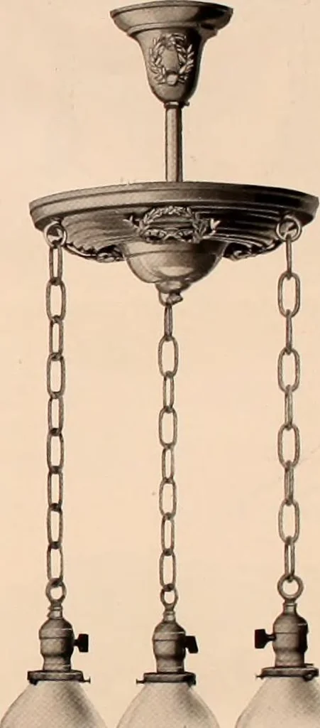 An illustration from Electric, gas, and combination lighting fixtures : table lamps, floor lamps, electrical wiring material, lighting glassware / Sears, Roebuck and Co., 1900, leaf 37