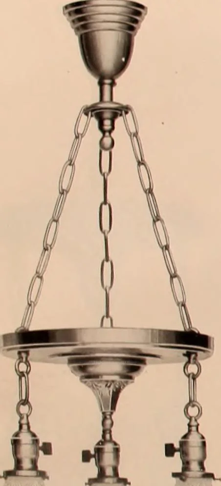 An illustration from Electric, gas, and combination lighting fixtures : table lamps, floor lamps, electrical wiring material, lighting glassware / Sears, Roebuck and Co., 1900, leaf 38