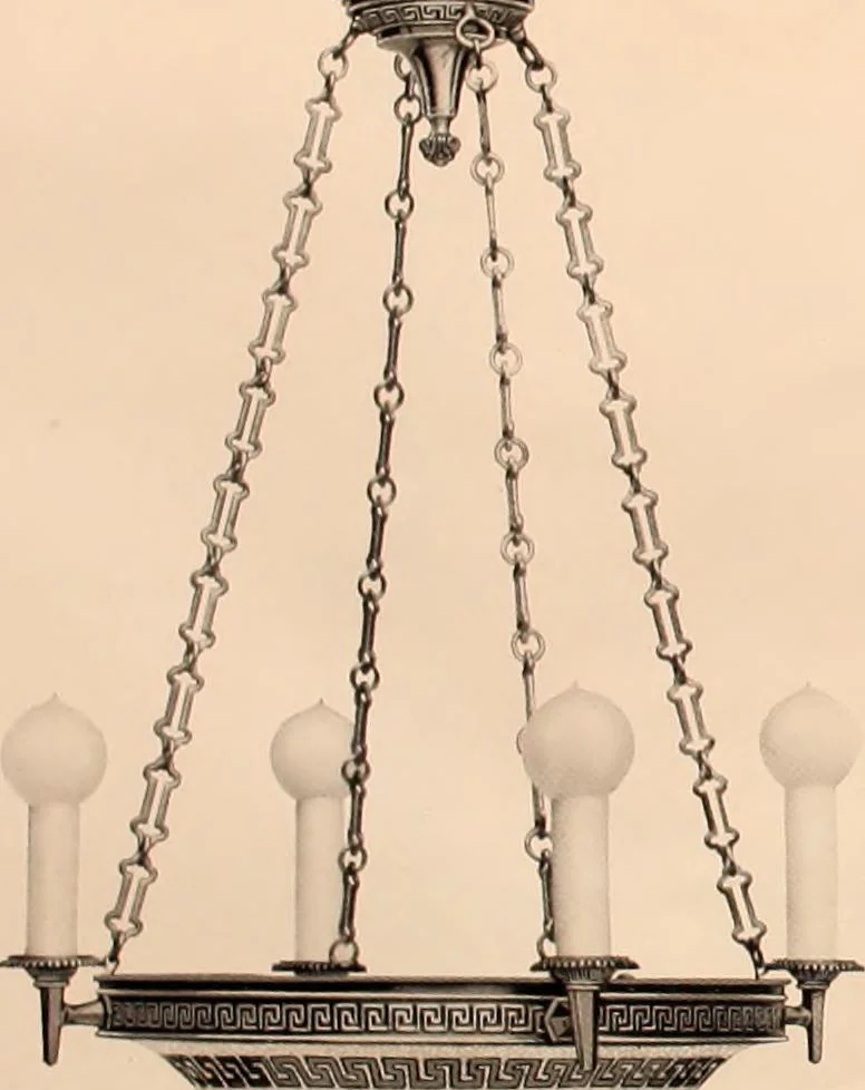 An illustration from Electric, gas, and combination lighting fixtures : table lamps, floor lamps, electrical wiring material, lighting glassware / Sears, Roebuck and Co., 1900, leaf 4