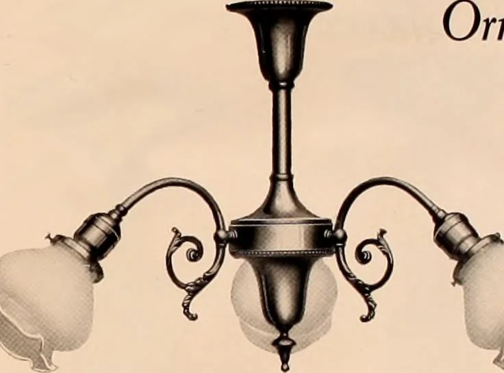 An illustration from Electric, gas, and combination lighting fixtures : table lamps, floor lamps, electrical wiring material, lighting glassware / Sears, Roebuck and Co., 1900, leaf 41