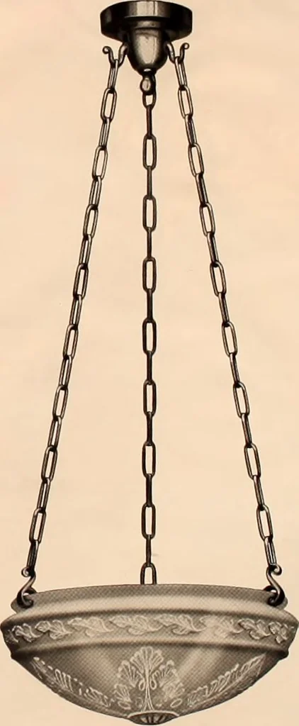 An illustration from Electric, gas, and combination lighting fixtures : table lamps, floor lamps, electrical wiring material, lighting glassware / Sears, Roebuck and Co., 1900, leaf 5