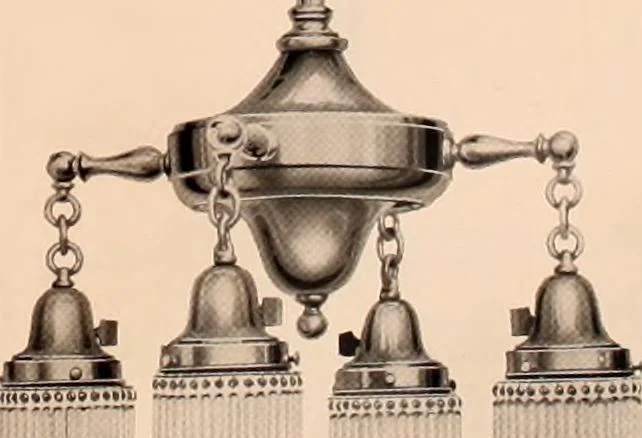 An illustration from Electric, gas, and combination lighting fixtures : table lamps, floor lamps, electrical wiring material, lighting glassware / Sears, Roebuck and Co., 1900, leaf 51