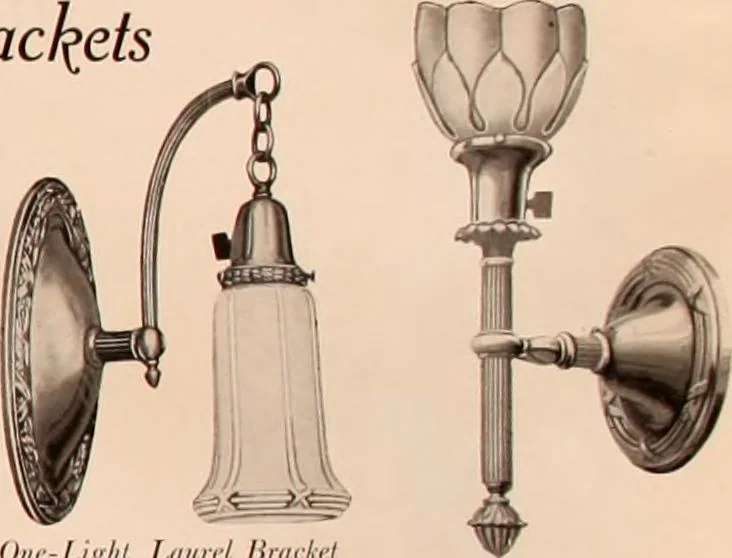 An illustration from Electric, gas, and combination lighting fixtures : table lamps, floor lamps, electrical wiring material, lighting glassware / Sears, Roebuck and Co., 1900, leaf 59