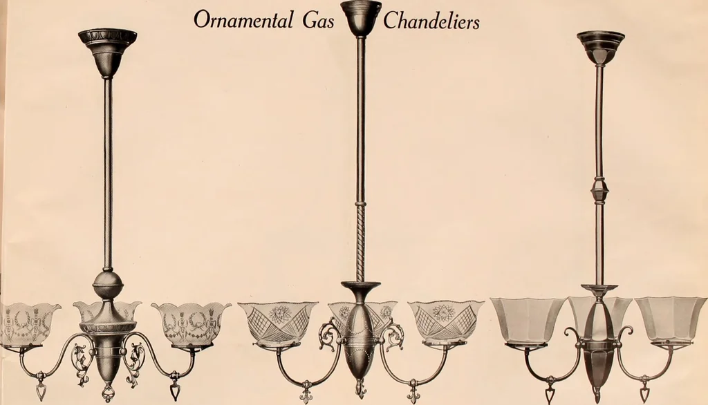 An illustration from Electric, gas, and combination lighting fixtures : table lamps, floor lamps, electrical wiring material, lighting glassware / Sears, Roebuck and Co., 1900, leaf 67