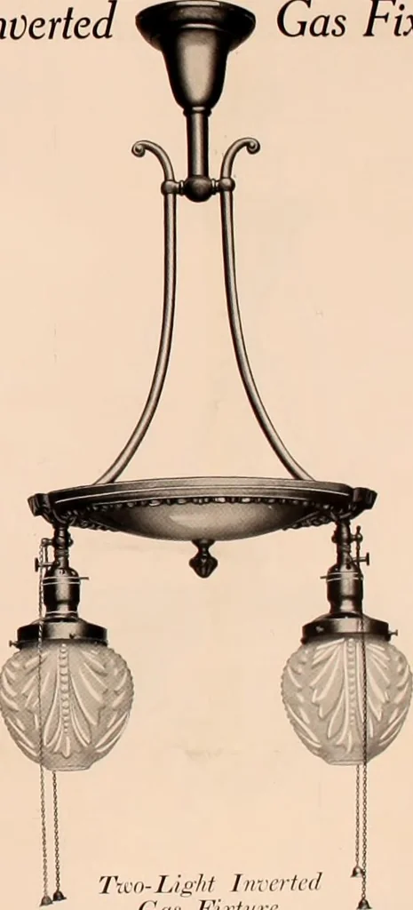 An illustration from Electric, gas, and combination lighting fixtures : table lamps, floor lamps, electrical wiring material, lighting glassware / Sears, Roebuck and Co., 1900, leaf 69