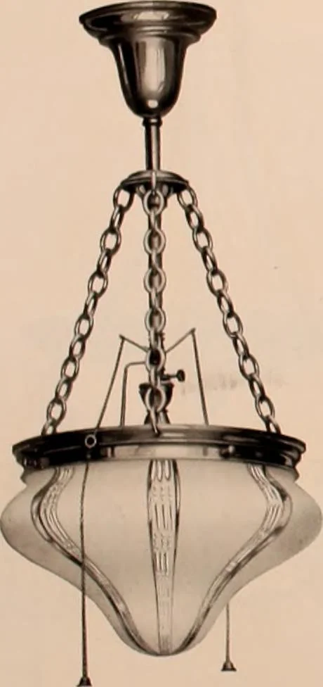 An illustration from Electric, gas, and combination lighting fixtures : table lamps, floor lamps, electrical wiring material, lighting glassware / Sears, Roebuck and Co., 1900, leaf 70