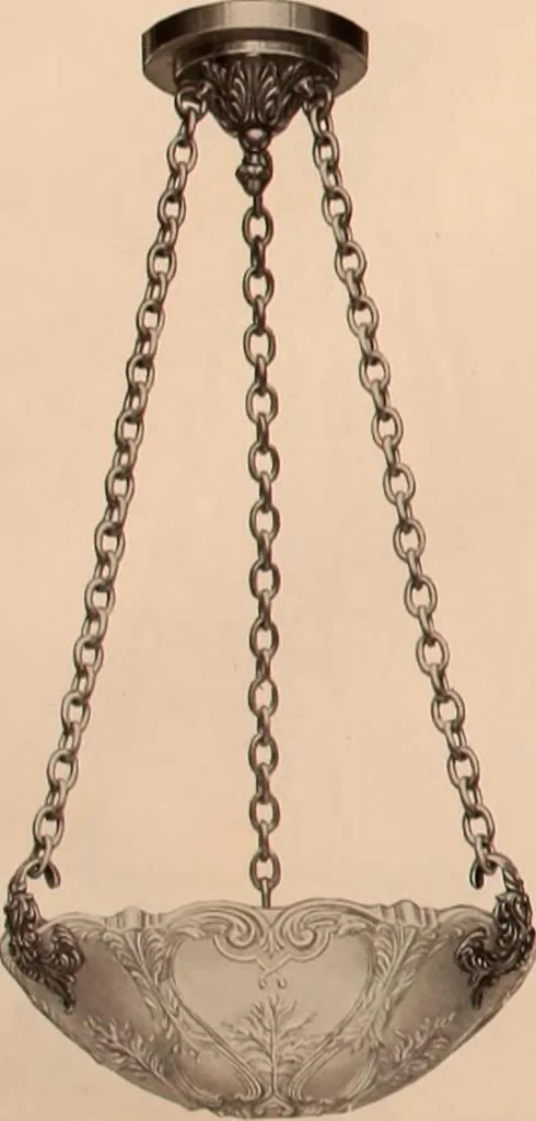 An illustration from Electric, gas, and combination lighting fixtures : table lamps, floor lamps, electrical wiring material, lighting glassware / Sears, Roebuck and Co., 1900, leaf 8