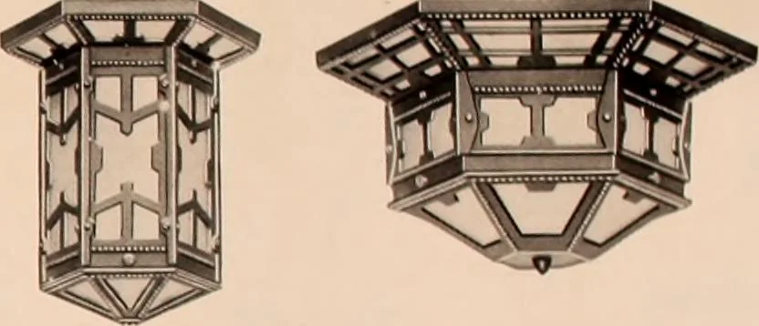 An illustration from Electric, gas, and combination lighting fixtures : table lamps, floor lamps, electrical wiring material, lighting glassware / Sears, Roebuck and Co., 1900, leaf 89