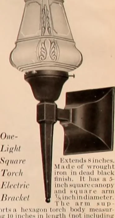 An illustration from Electric, gas, and combination lighting fixtures : table lamps, floor lamps, electrical wiring material, lighting glassware / Sears, Roebuck and Co., 1900, leaf 89