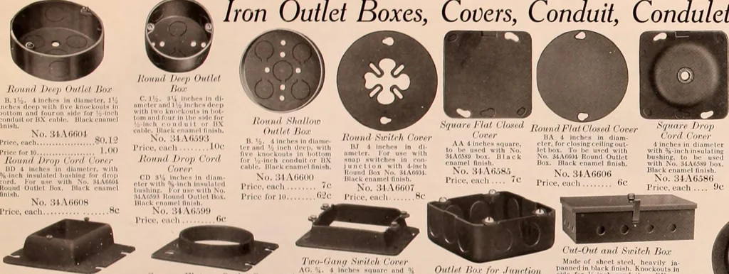 An illustration from Electric, gas, and combination lighting fixtures : table lamps, floor lamps, electrical wiring material, lighting glassware / Sears, Roebuck and Co., 1900, leaf 98
