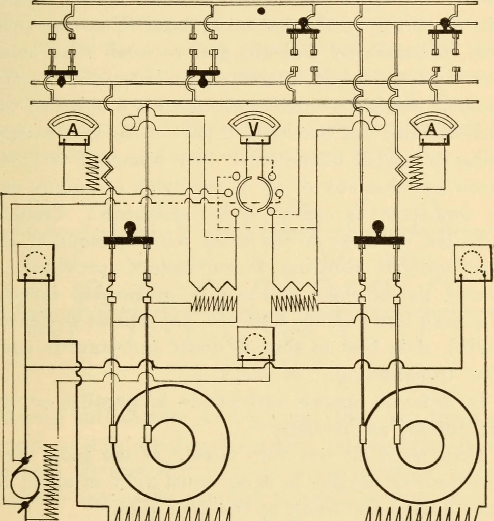 An illustration from Electricians' operating and testing manual;, 1910, leaf 127