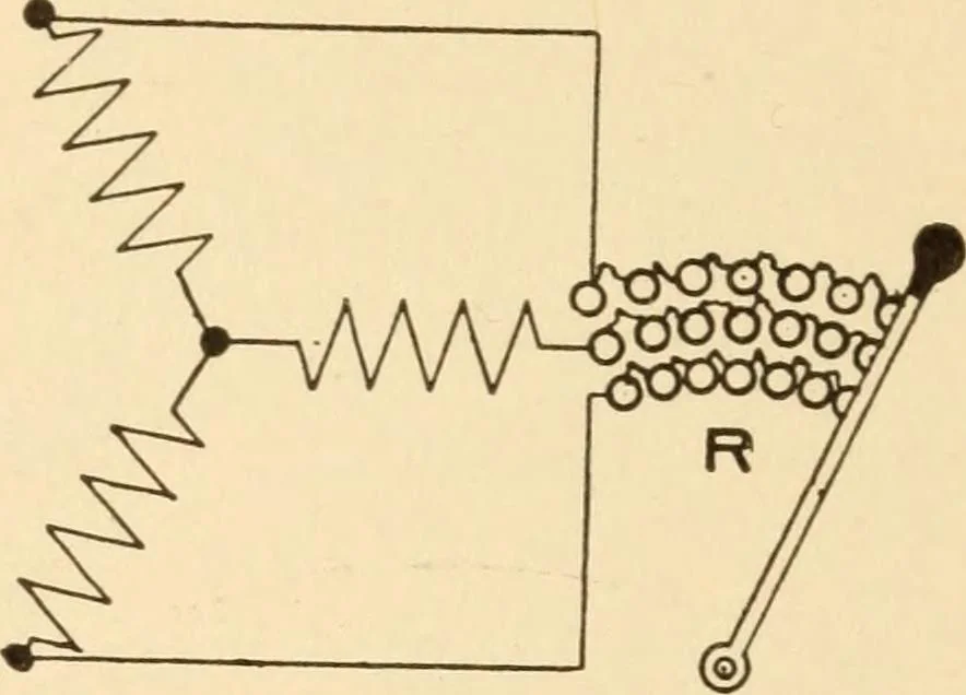 An illustration from Electricians' operating and testing manual; a hand book for men in charge of electrical apparatus, repair men, trouble men, lamp trimmers, and electricians generally, 1916, leaf 104