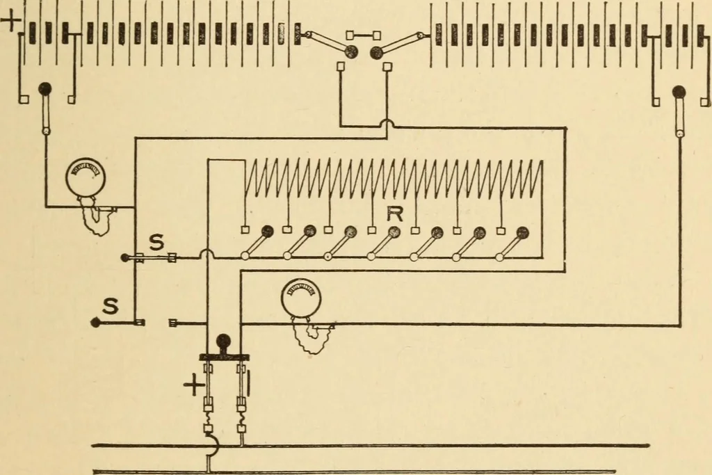 An illustration from Electricians' operating and testing manual; a hand book for men in charge of electrical apparatus, repair men, trouble men, lamp trimmers, and electricians generally, 1916, leaf 183