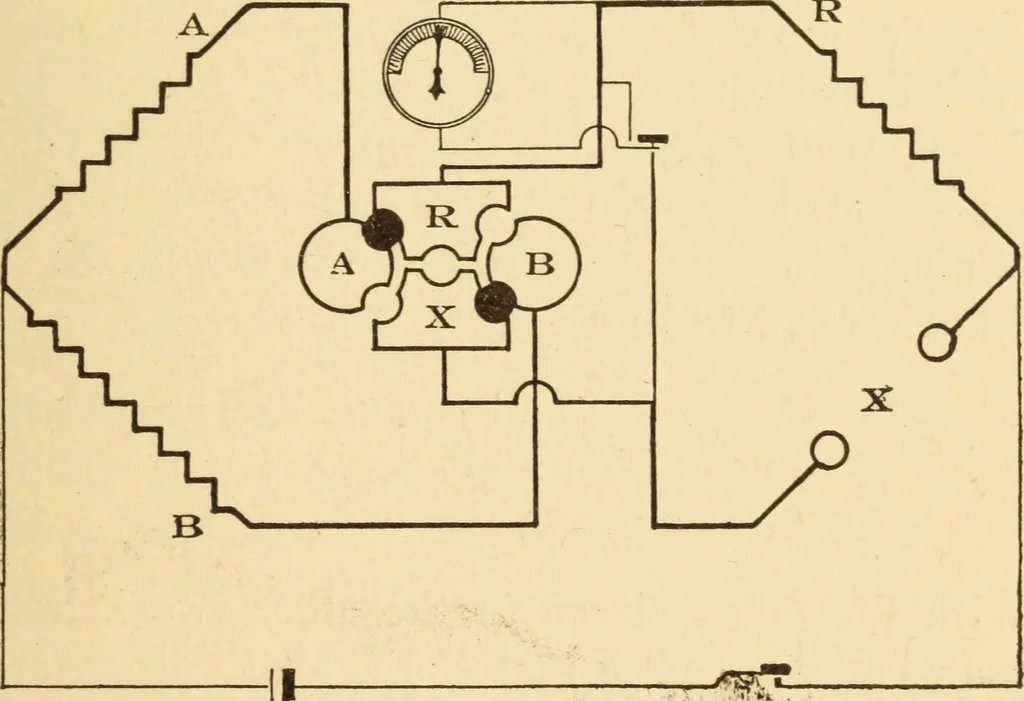 An illustration from Electricians' operating and testing manual; a hand book for men in charge of electrical apparatus, repair men, trouble men, lamp trimmers, and electricians generally, 1916, leaf 269
