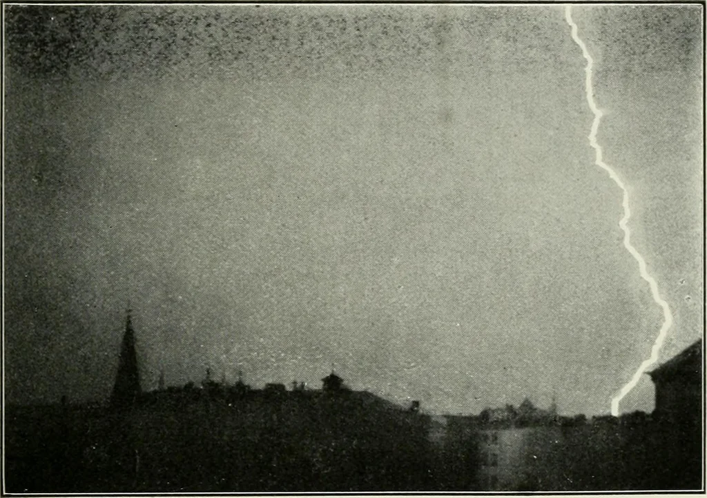 An illustration from Flame, electricity and the camera; man's progress from the first kindling of fire to the wireless telegraph and the photography of color, 1900, leaf 436