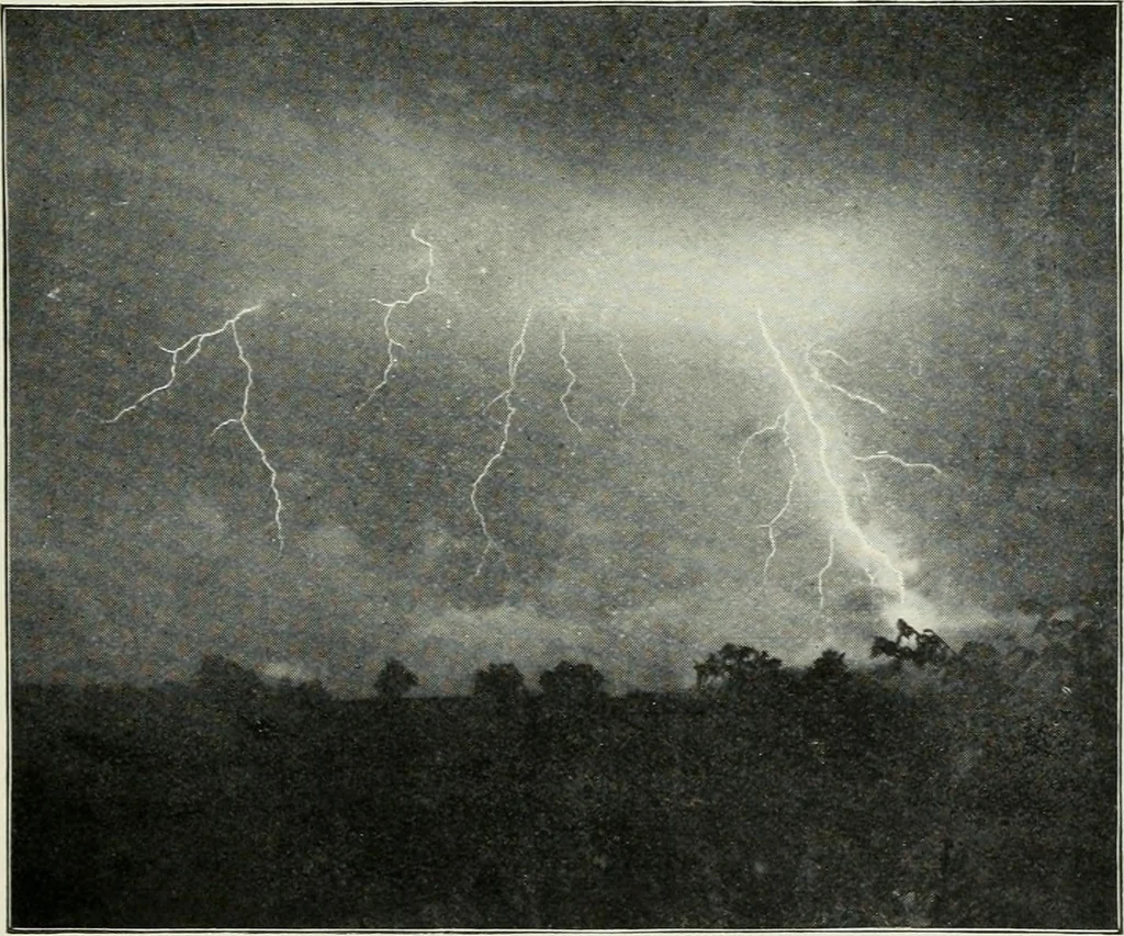 An illustration from Flame, electricity and the camera; man's progress from the first kindling of fire to the wireless telegraph and the photography of color, 1900, leaf 436