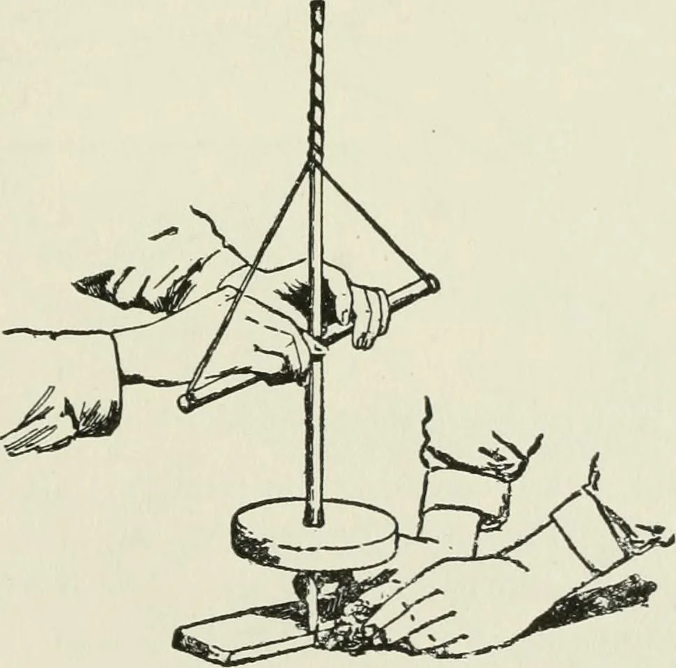 An illustration from Flame, electricity and the camera; man's progress from the first kindling of fire to the wireless telegraph and the photography of color, 1900, leaf 44