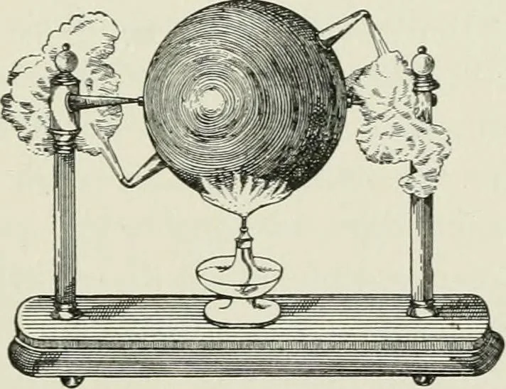An illustration from Flame, electricity and the camera; man's progress from the first kindling of fire to the wireless telegraph and the photography of color, 1900, leaf 56