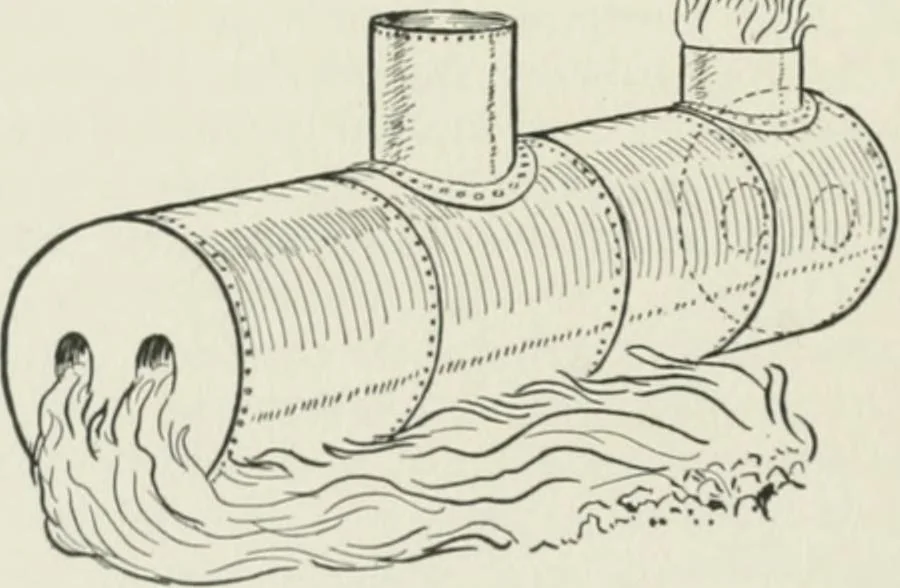 An illustration from Flame, electricity and the camera; man's progress from the first kindling of fire to the wireless telegraph and the photography of color, 1900, leaf 87