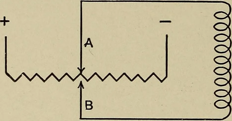 An illustration from Electricity experimentally and practically applied; a book for the beginner and for the practical man, principles, experiments, practical applications and problems, 1910, leaf 346