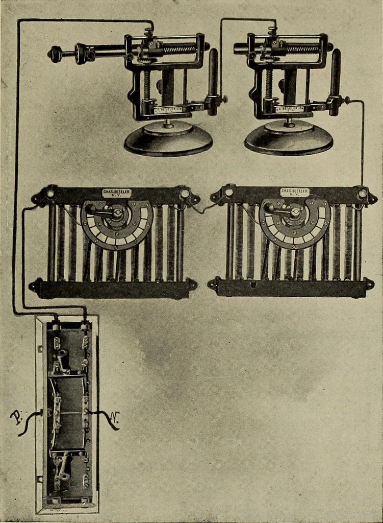 An illustration from Electricity experimentally and practically applied; a book for the beginner and for the practical man, principles, experiments, practical applications and problems, 1910, leaf 357