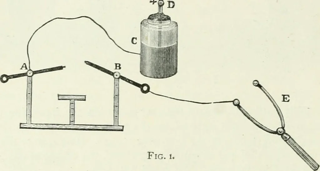 An illustration from Electricity for public schools and colleges, 1891, leaf 119