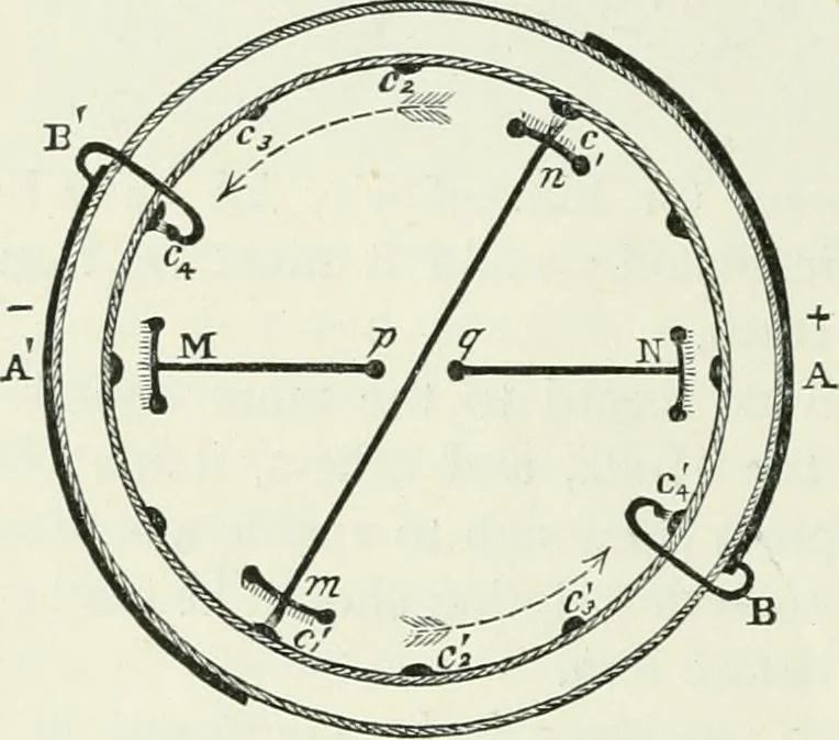 An illustration from Electricity for public schools and colleges, 1891, leaf 133