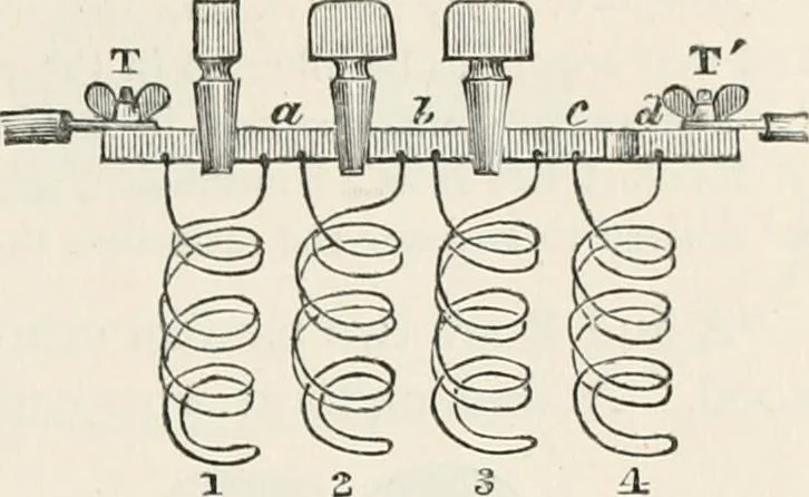 An illustration from Electricity for public schools and colleges, 1891, leaf 250