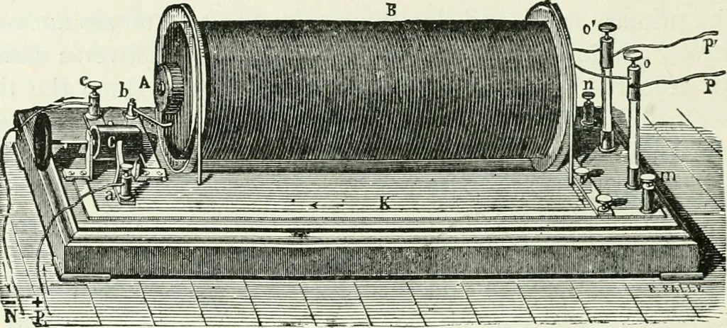 An illustration from Electricity for public schools and colleges, 1891, leaf 397