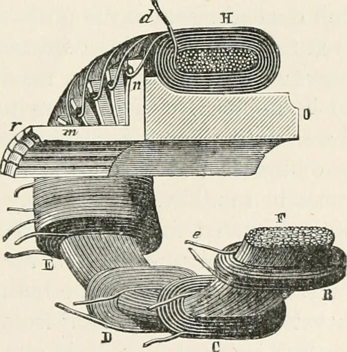 An illustration from Electricity for public schools and colleges, 1891, leaf 416