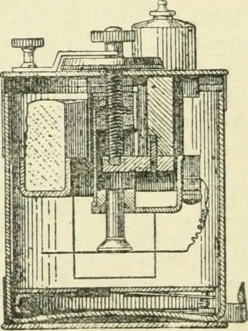 An illustration from Electricity and magnetism : an elementary text-book, theoretical and practical, 1920, leaf 110